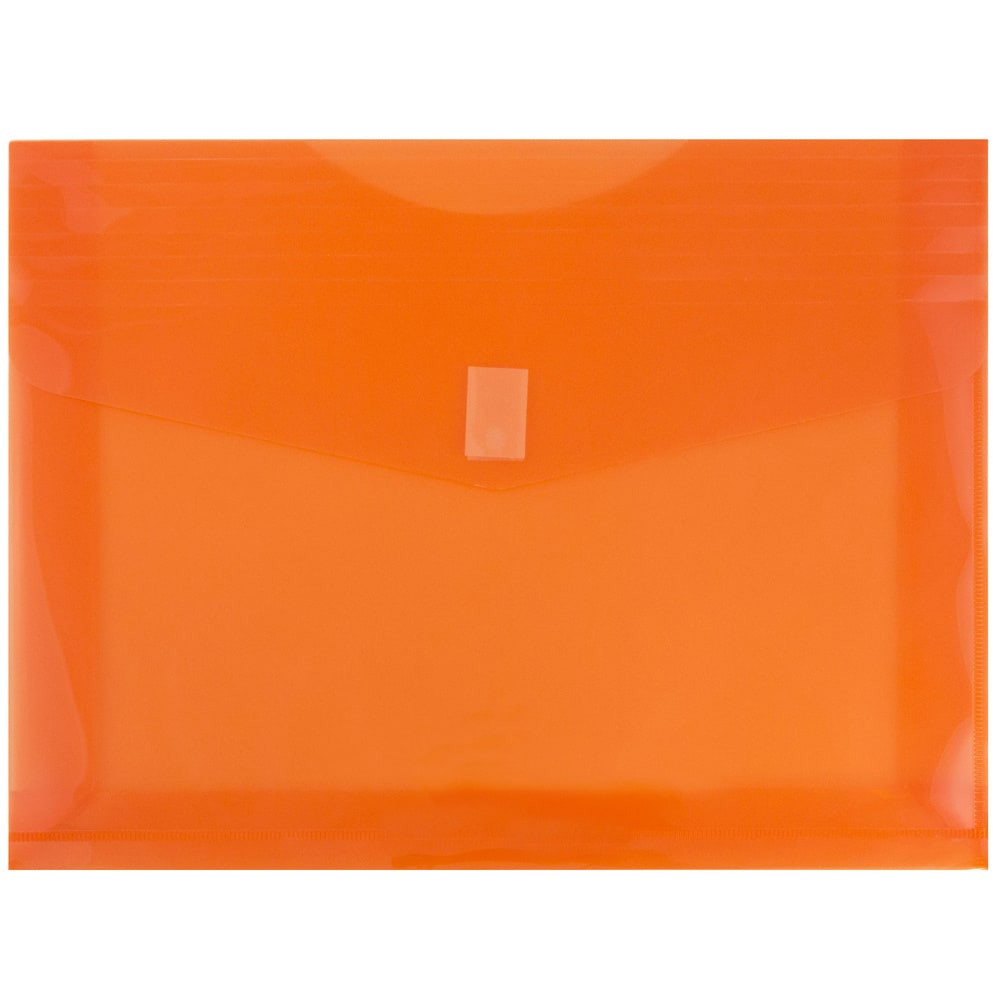 JAM PAPER AND ENVELOPE 218V2OR JAM Paper Plastic Booklet Expansion Envelopes, Letter-Size, 9 3/4in x 13in, Hook & Loop Closure, Dark Orange, Pack Of 12