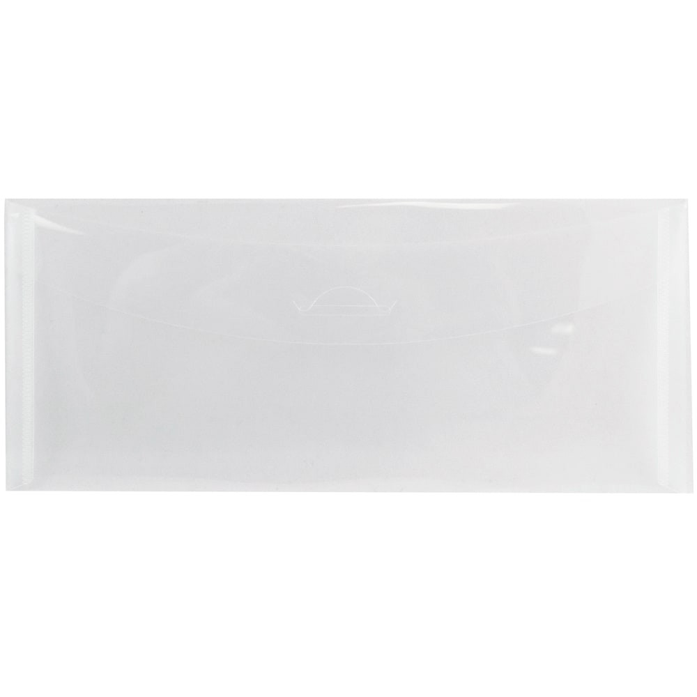 JAM PAPER AND ENVELOPE 1541740 JAM Paper #10 Plastic Business Envelopes, Tuck Flap Closure, Clear, Pack Of 12