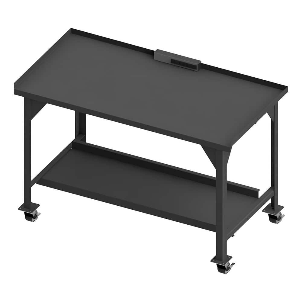 Durham DWBM-3060-BE-PS Mobile Work Benches; Type: Heavy-Duty Mobile Workbench ; Bench Type: Heavy-Duty Mobile Workbench ; Edge Type: Square ; Depth (Inch): 30 ; Leg Style: Fixed ; Load Capacity (Lb. - 3 Decimals): 4000.000