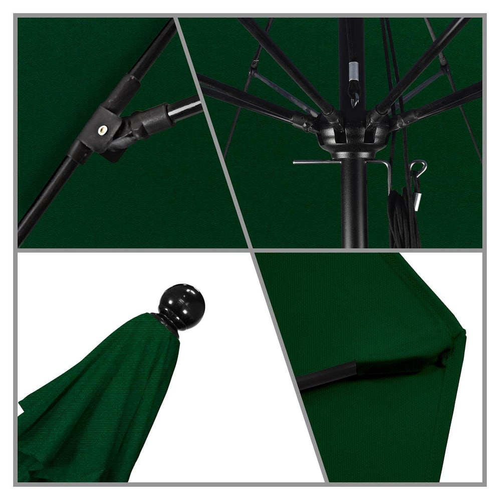 California Umbrella 194061620113 Patio Umbrellas; Fabric Color: Hunter Green ; Base Included: No ; Fade Resistant: Yes ; Diameter (Feet): 11 ; Canopy Fabric: Pacifica