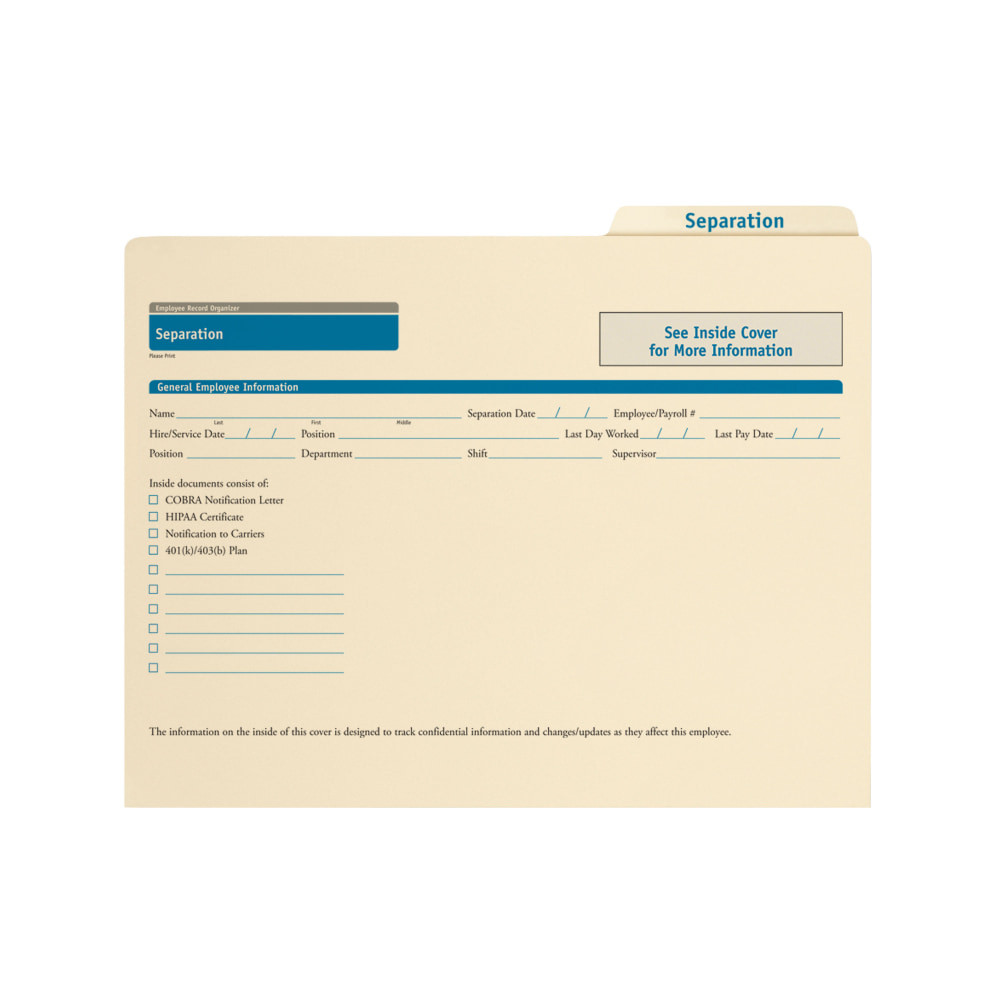 TAX FORMS PRINTING, INC. A0313 ComplyRight Performance Review Folders, 11-3/4in x 9-1/2in, Pack Of 25