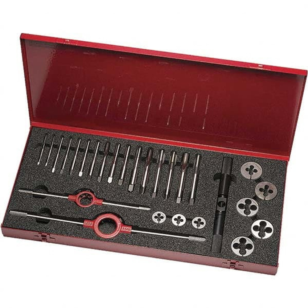 DORMER 5978855 Tap & Die Set: M5 x 0.8 to M12 x 1.75 Taps, M5 x 0.8 to M12 x 1.75 Dies, Metric Coarse