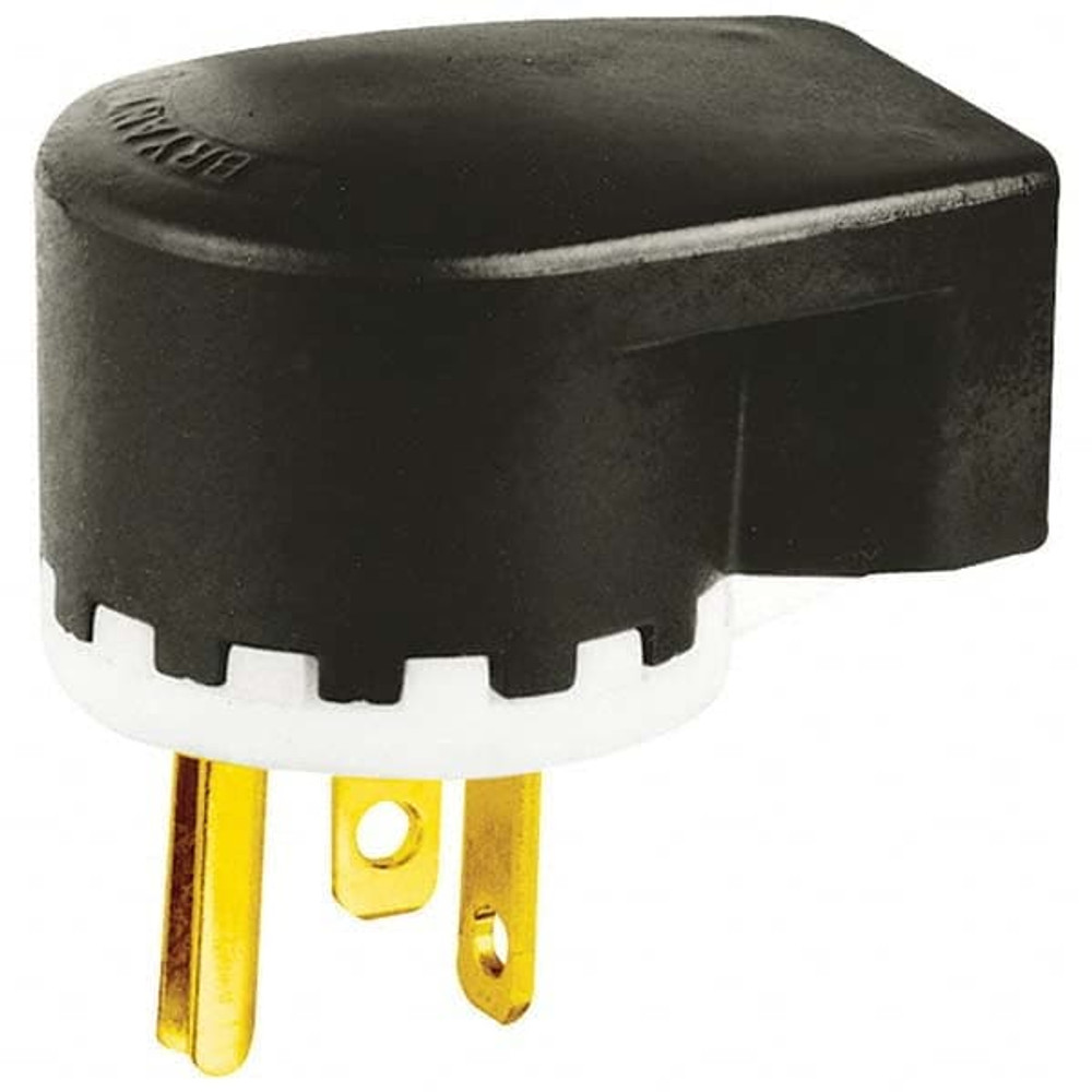 Bryant Electric 5475N Straight Blade Plug: Industrial, 6-20P, 250VAC, Black & White