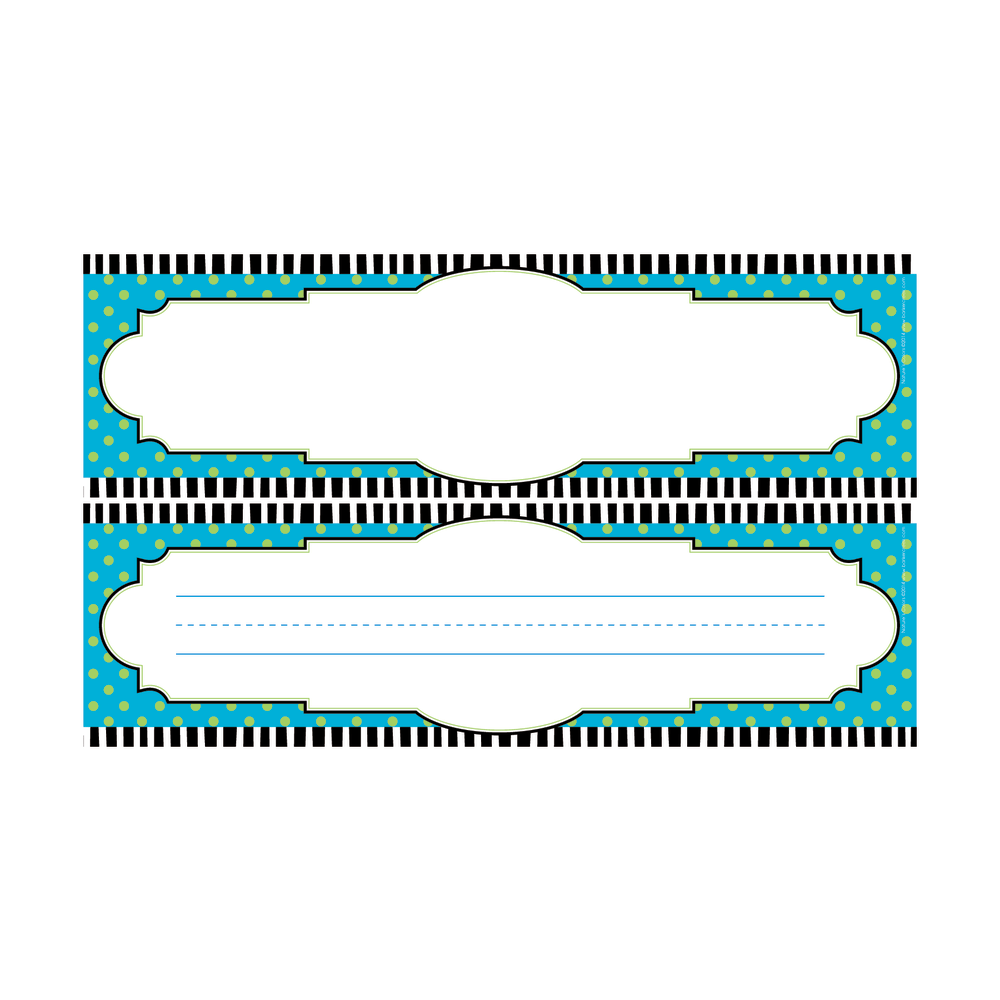 Spruce up the classroom with creative flair and plenty of fun  Bring a cool look to the classroom with a pop of vibrant color. Great for student desks and lockers, word walls, flashcards, bulletin board signs, cubby labels, hall passes and many other classroom uses.  Tags measure 12in x 3 1/2in, so theres ample space for student names, vocabulary words or other information.  Includes 36 tags.  Recommended for pre-K to grade 6.