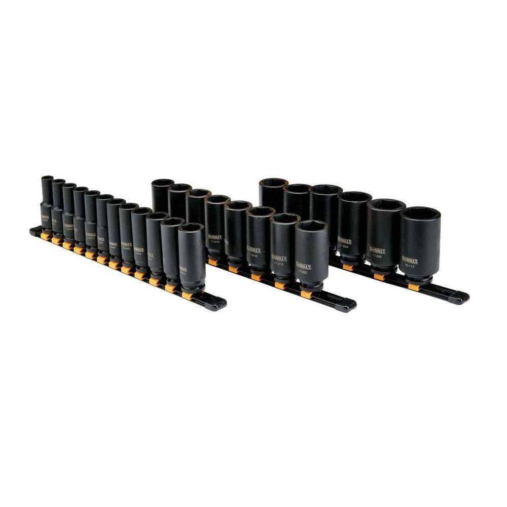 DeWALT DWMT19242 Socket Sets; Set Type: Deep; Impact ; Drive Size: 1/2 ; Maximum Socket Depth (mm): 35.00 ; Minimum Socket Depth (mm): 10.00 ; Material: Steel ; Number Of Pieces: 26