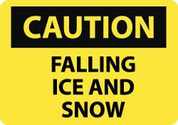 AccuformNMC Sign: Rectangle, "Caution - Falling Ice and Snow" C380AB