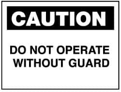 AccuformNMC Sign: Rectangle, "Caution - Do Not Operate without Guard" C390PB