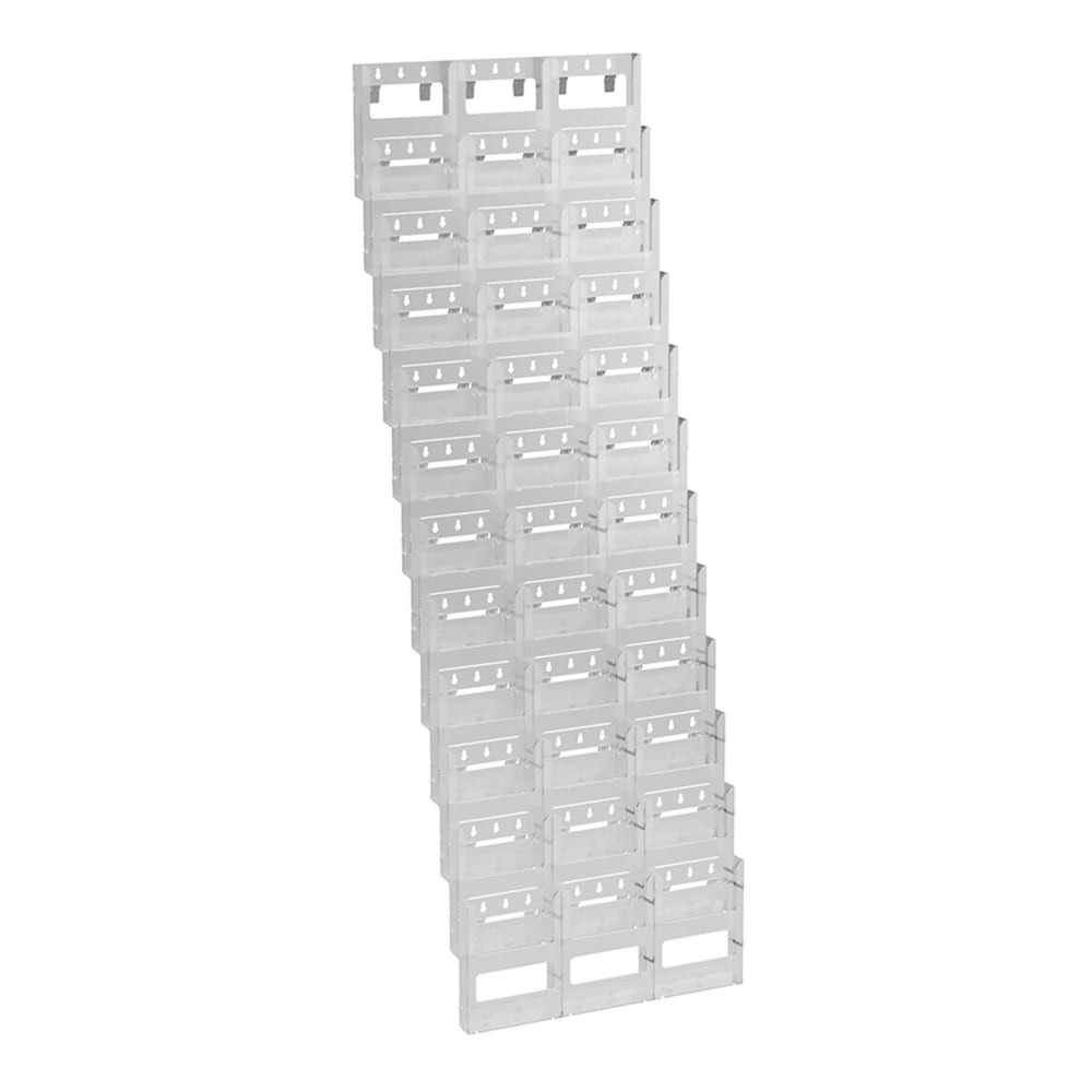 AZAR DISPLAYS 252326  Wall-Mount Brochure Holder, Bifold, 36 Pockets, 19.125inL x 58inH, Clear
