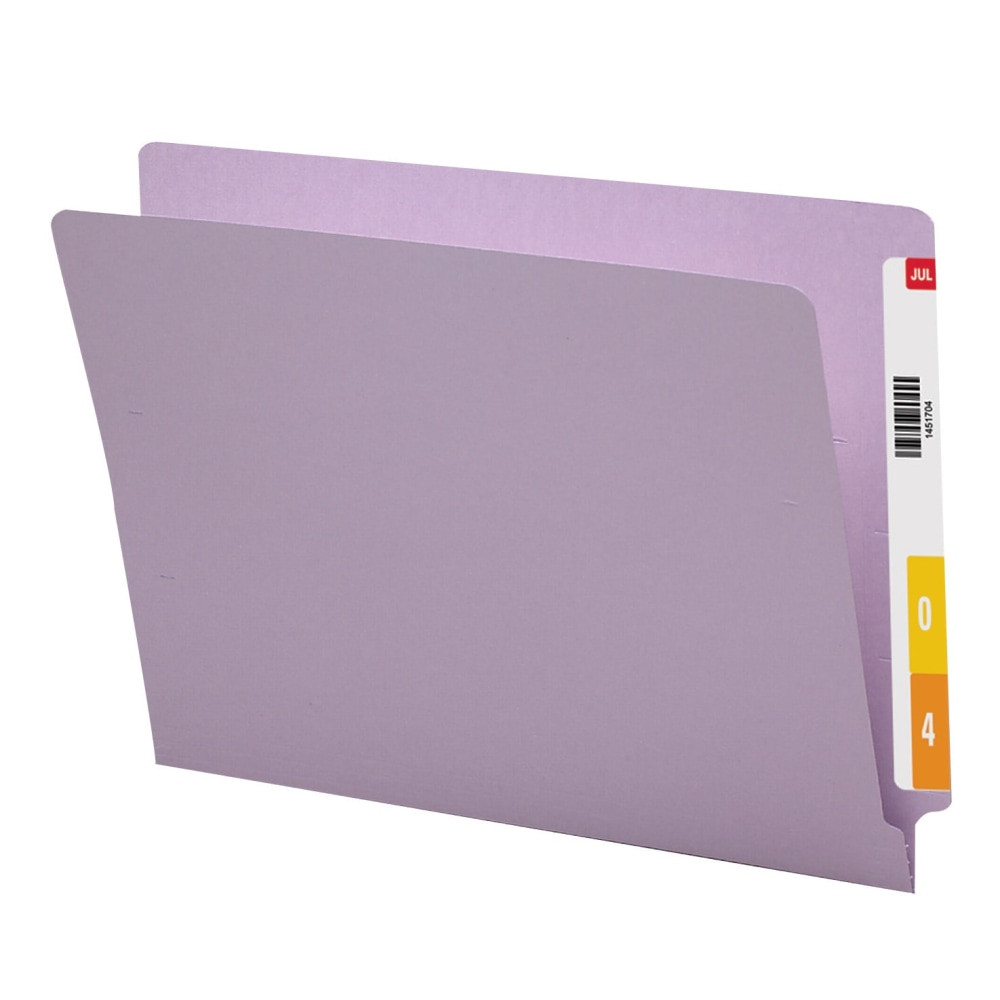 SMEAD MFG CO 25410 Smead Color End-Tab Folders, Straight Cut, Letter Size, Lavender, Box Of 100
