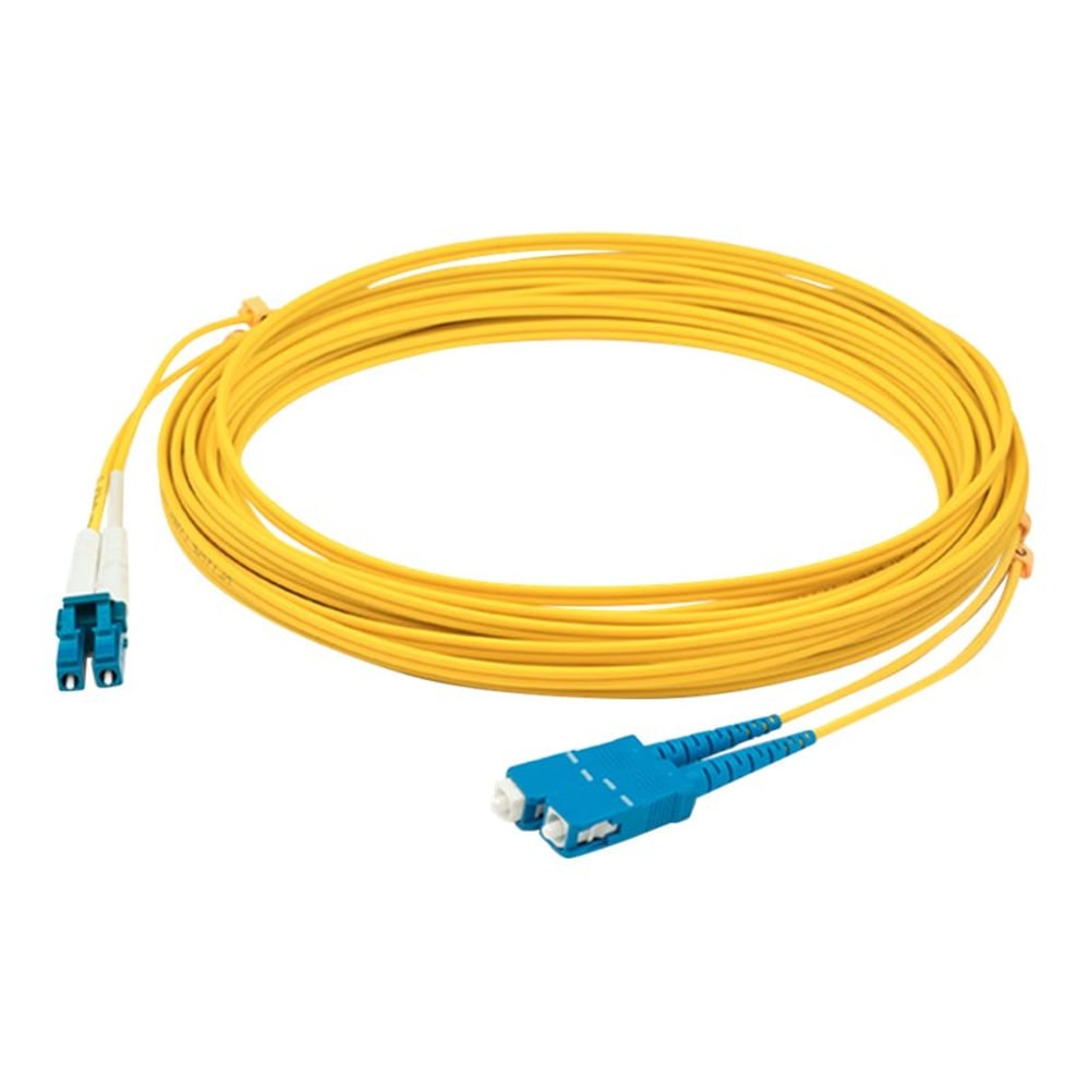 ADD-ON COMPUTER PERIPHERALS, INC. ADD-SC-LC-6M9SMF AddOn 6m LC (Male) to SC (Male) Yellow OS1 Duplex Fiber OFNR (Riser-Rated) Patch Cable - 100% compatible and guaranteed to work