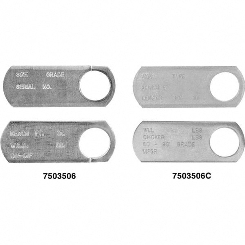 Campbell 7503506C Lifting Aid Accessories; Type: ID Tag ; For Use With: Sling Chain