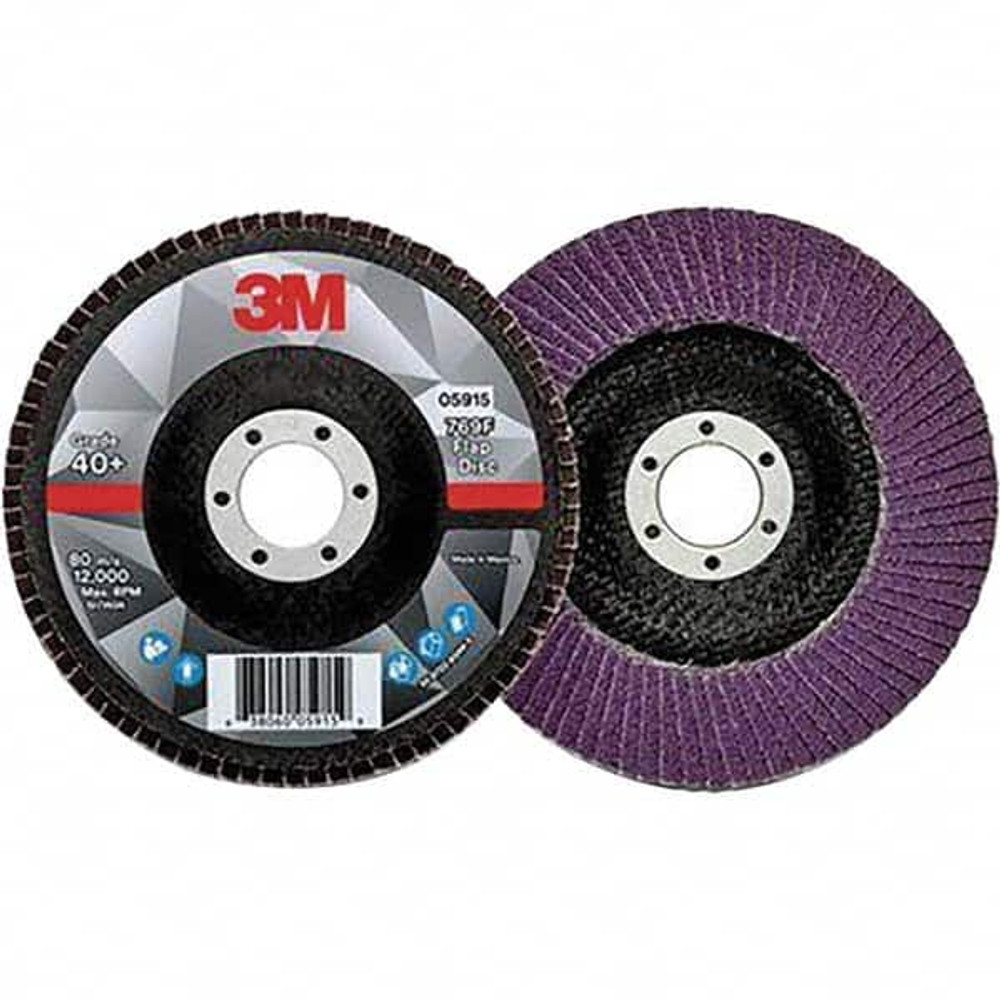 3M 7100178012 Flap Disc: 7/8" Hole, Ceramic, Type 27