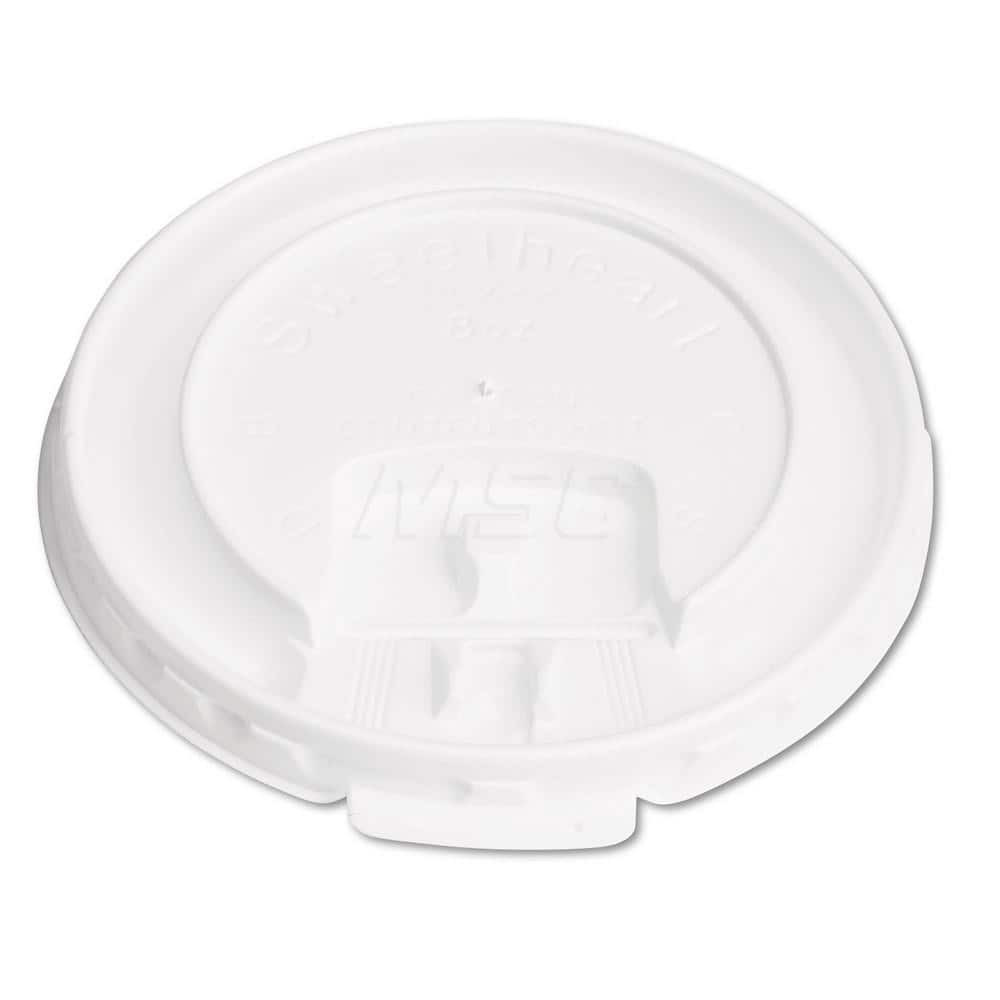 DART SCCDLX8R Cup Lid: Flat, Plastic, White