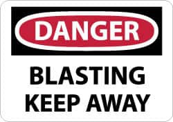 AccuformNMC Accident Prevention Sign: Rectangle, "Danger, BLASTING KEEP AWAY" D402PB