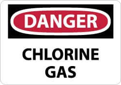 AccuformNMC Sign: Rectangle, "Danger - Chlorine Gas" D484AB