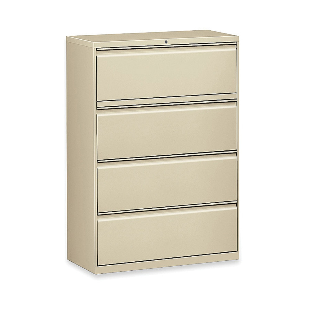 LORELL 60444  Fortress 36inW x 18-5/8inD Lateral 4-Drawer File Cabinet, Putty