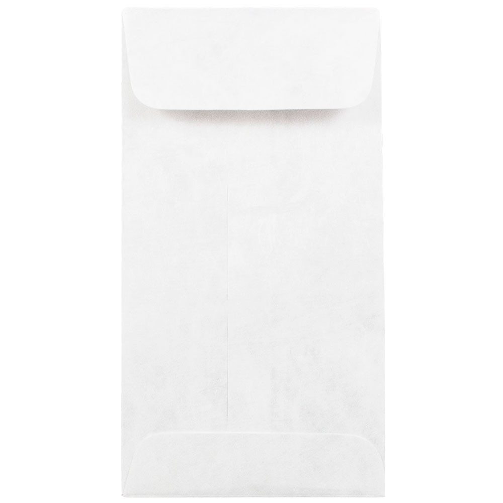 JAM PAPER AND ENVELOPE JAM Paper 2131076C  Tyvek Coin Envelopes, #7, Gummed Seal, White, Pack Of 50 Envelopes