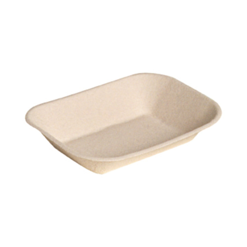 HUHTAMAKI FOOD SERVICE JUST Chinet Molded Fiber Food Trays, 9in x 7in, Beige, 250 Trays Per Bag, Pack Of 2 Bags