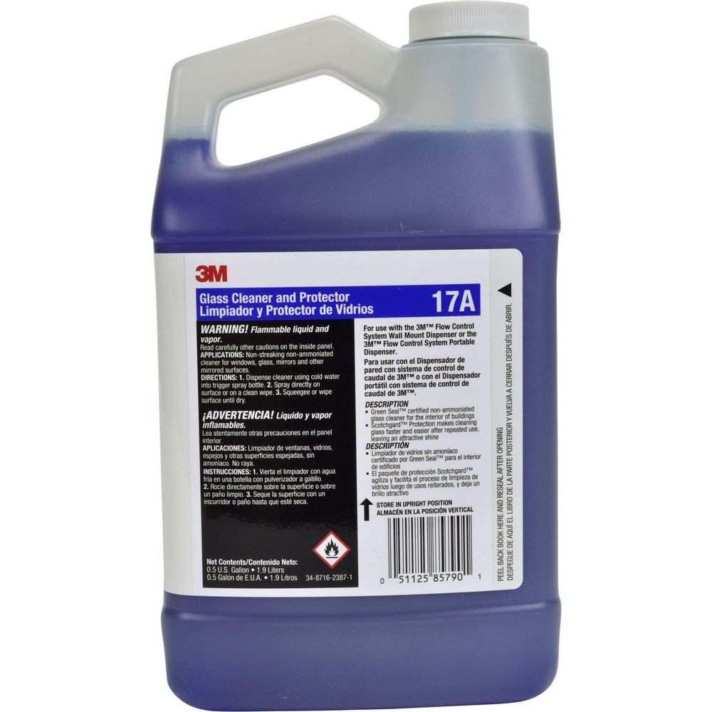 3M 7010341302 Glass Cleaners; Form: Liquid Concentrate ; Container Type: Bottle ; Solution Type: Ammonia-Free ; Container Size: 0.5 gal