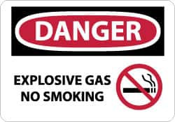 AccuformNMC Sign: Rectangle, "Danger - Explosive Gas - No Smoking" D519AB