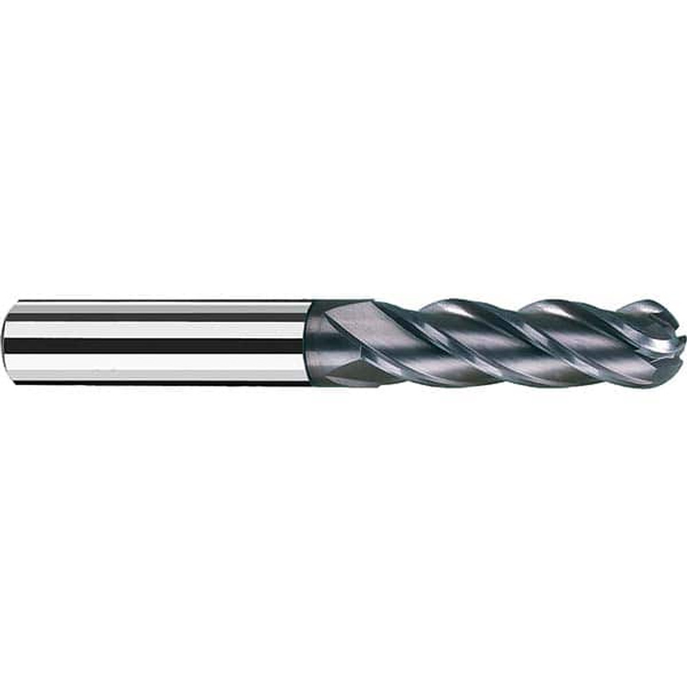 Fraisa B15685079 Ball End Mill: 1/32" Dia, 3/8" LOC, 4 Flute, Solid Carbide