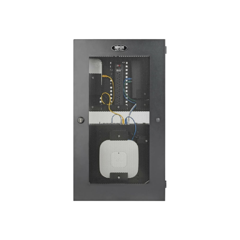 TRIPP LITE SRWF6UMOD  SmartRack 3U Low-Profile Vertical-Mount Switch-Depth Wall-Mount Structured Wiring Enclosure, Adjustable Equipment Brackets - Network device enclosure - wall mountable - black - 3U - 19in