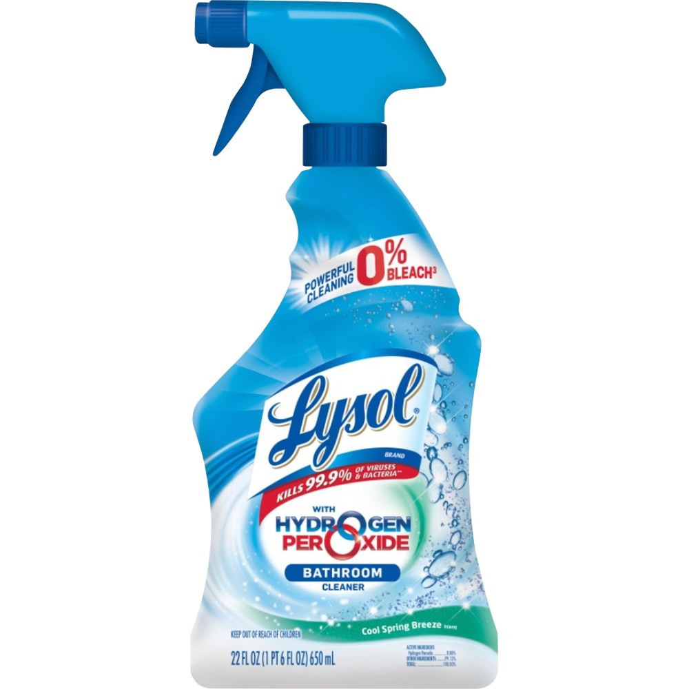 RECKITT BENCKISER Lysol 85668  Power & Free Bathroom Cleaner With Hydrogen Peroxide, Cool Spring Breeze Scent, 22 Oz Bottle