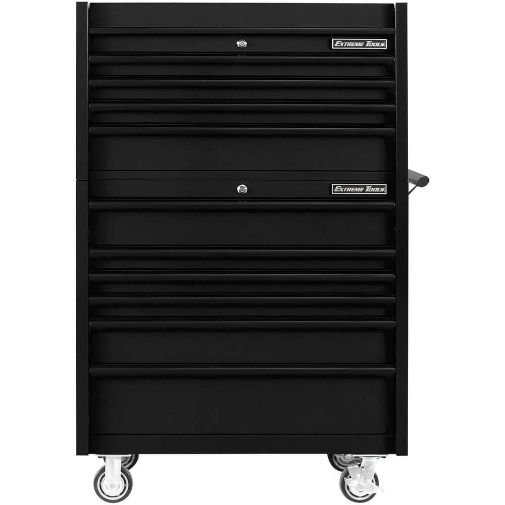 EXTREME TOOLS DX4110CRMK Tool Storage Combos & Systems; Type: Roller Cabinet with Top Chest Combo ; Drawers Range: 6 - 10 Drawers ; Number of Pieces: 2.000 ; Width Range: 36" - 47.9" ; Depth Range: 18" - 23.9" ; Height Range: 60" and Higher