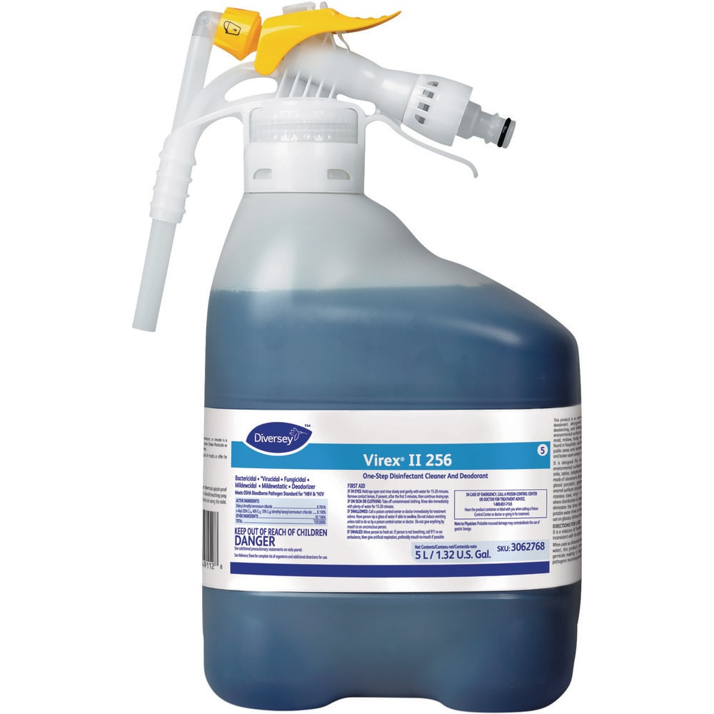 Diversey DVS3062768 All-Purpose Cleaners & Degreasers; Product Type: One Step Disinfectant Cleaner & Deodorant ; Form: Liquid ; Container Type: Spray Bottle ; Container Size: 1.32 gal ; Scent: Minty ; Application: For Medical & General Institutional 