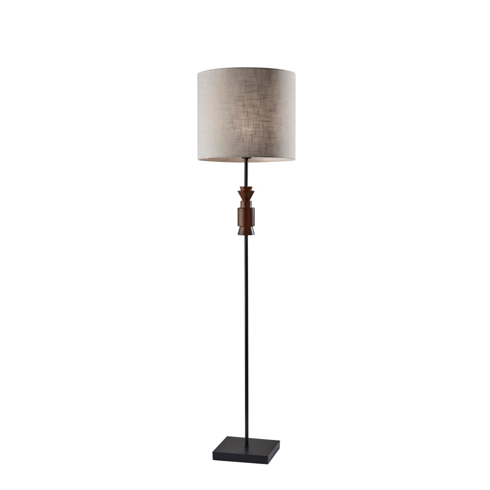 ADESSO INC 4049-15 Adesso Elton Floor Lamp, 68inH, Black/Light Beige