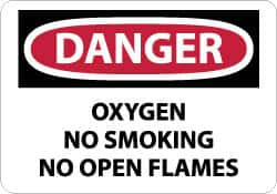 AccuformNMC Sign: Rectangle, "Danger - Oxygen, No Smoking, No Open Flames" D597AB