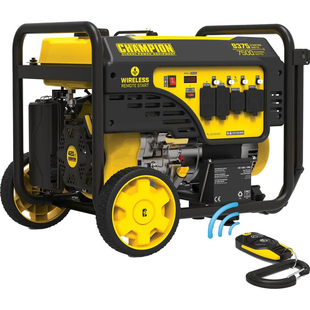 Champion Power Equipment 201004 Portable Power Generator: Gasoline, 7,500W, 8 h, Recoil & Electric