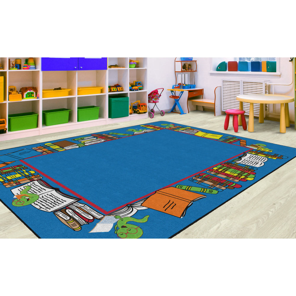 FLAGSHIP CARPETS FE406-58A  Bookworm Border, Rectangle, 10ft 9in x 13ft 2in, Multicolor