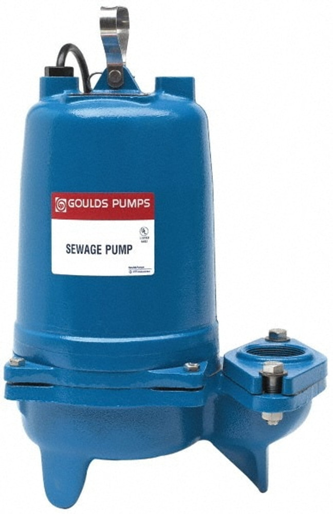 Goulds Pumps WS0512BF Sewage Pump: Capacitor Start, 1/2 hp, 7.3A, 230V