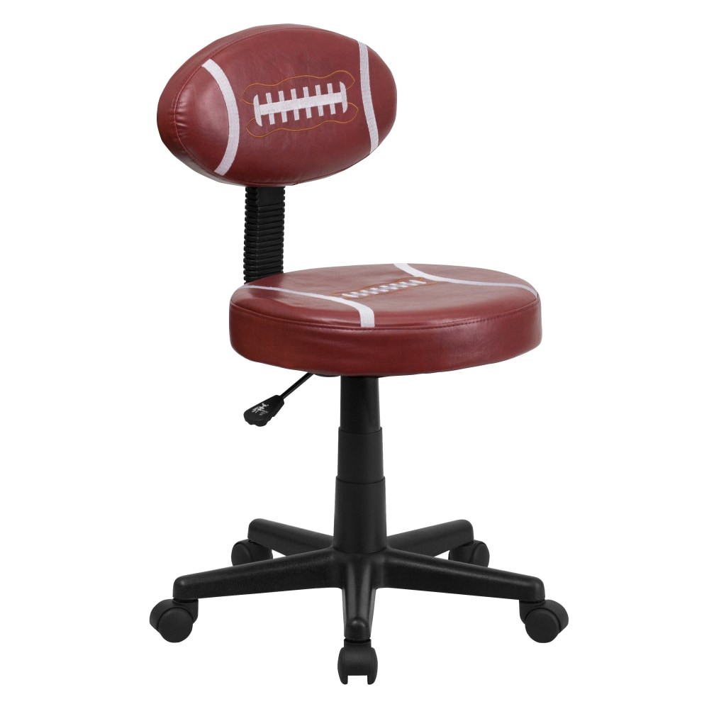FLASH FURNITURE BT-6181-FOOT-GG  Vinyl Low-Back Task Chair, Football, Brown/Black