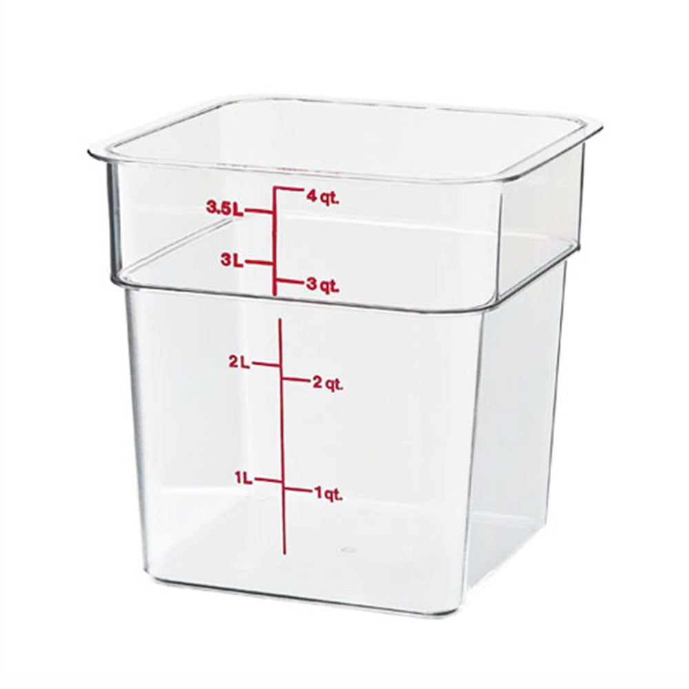 CAMBRO MFG. CO. Cambro 4SFSCW135  Food Storage Container, 7 3/8inH x 7 1/4inW x 7 1/4inD, 4 Qt, Clear