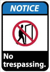AccuformNMC Sign: Rectangle, "Notice - No Trespassing" NGA21AB