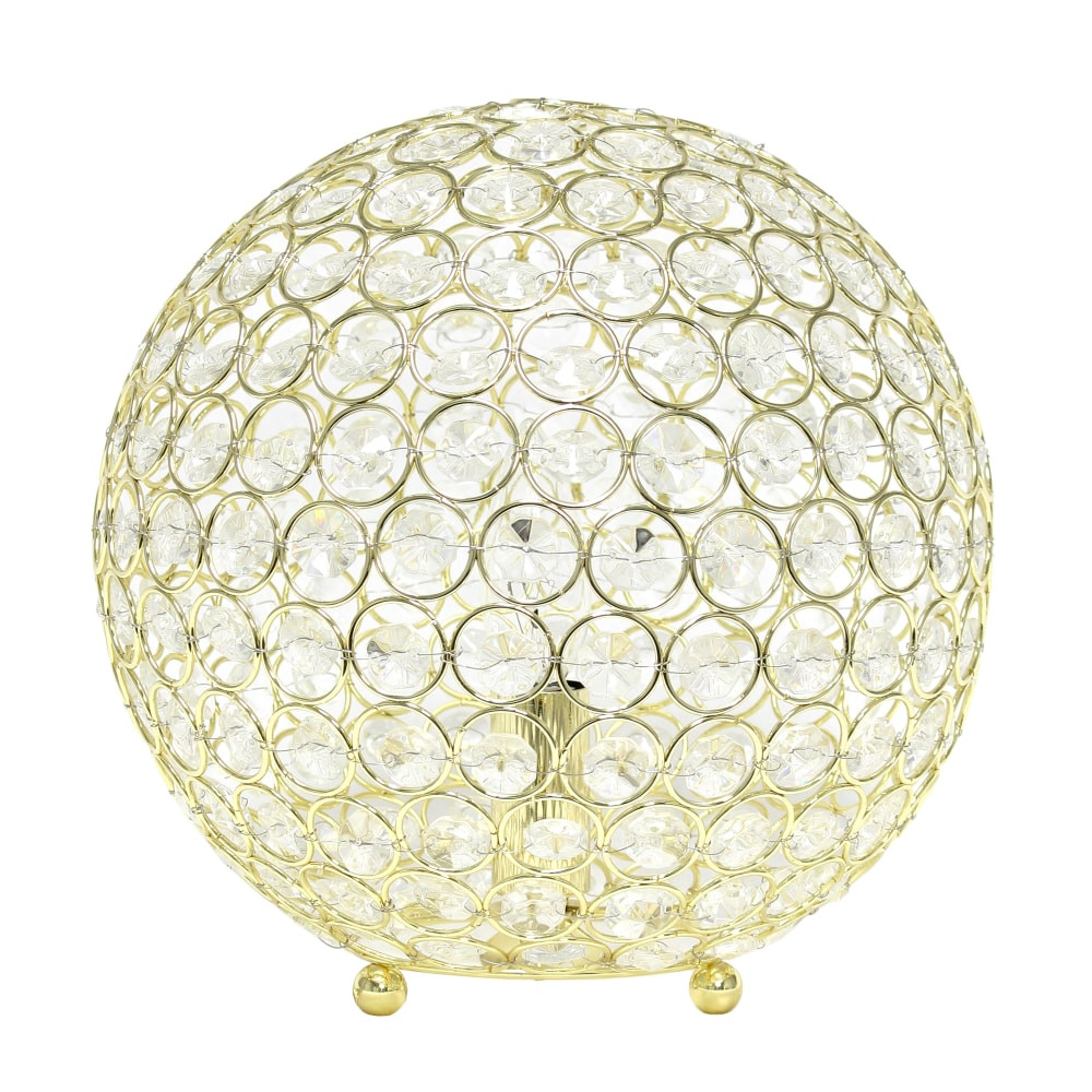 ALL THE RAGES INC Lalia Home LHT-3013-GL  Elipse Glamorous Crystal Orb Table Lamp, 10inH, Gold