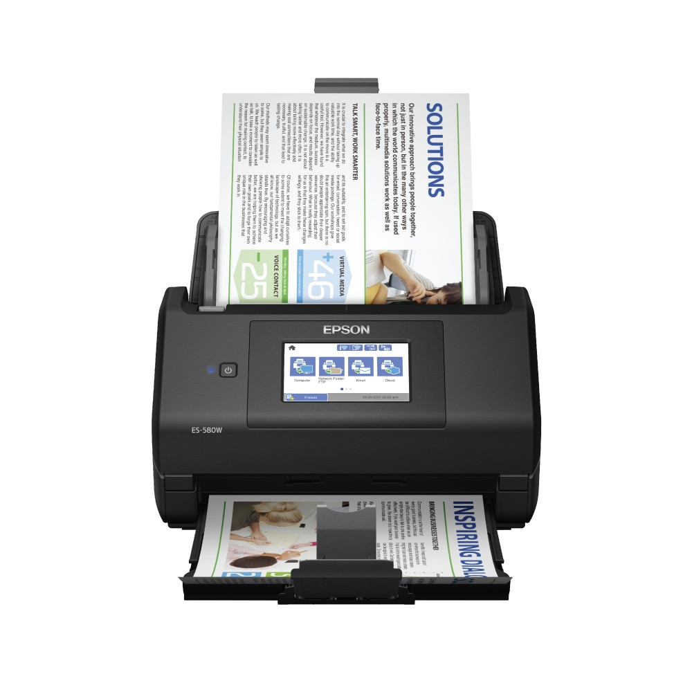 EPSON AMERICA INC. B11B258201 Epson WorkForce ES-580W Wireless Duplex Touchscreen Desktop Color Document Scanner with Auto Document Feeder