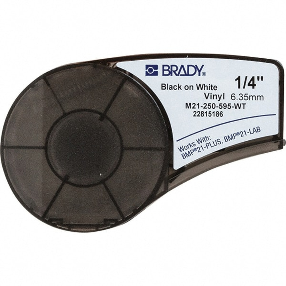 Brady 139744 Label Maker Label: Black & White, Vinyl, 1 Roll