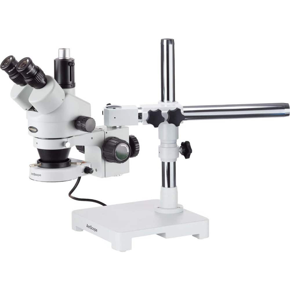 AmScope SM-3T-80S Microscopes; Microscope Type: Stereo ; Eyepiece Type: Trinocular ; Arm Type: Boom Stand; Single Arm ; Image Direction: Upright ; Eyepiece Magnification: 10x