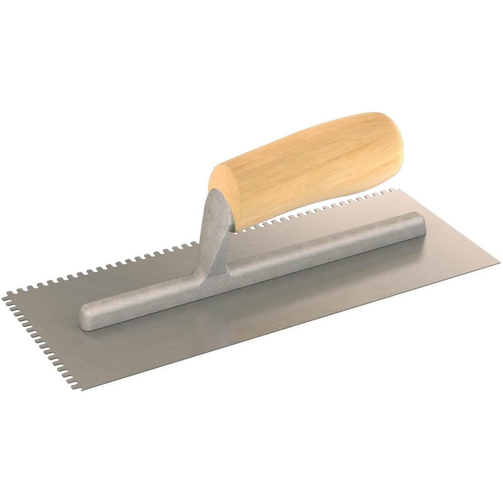 Bon Tool 87-129 Trowels; Trowel Type: Notched Trowel ; Blade Type: U-Notch ; Blade Material: Steel ; Handle Material: Wood