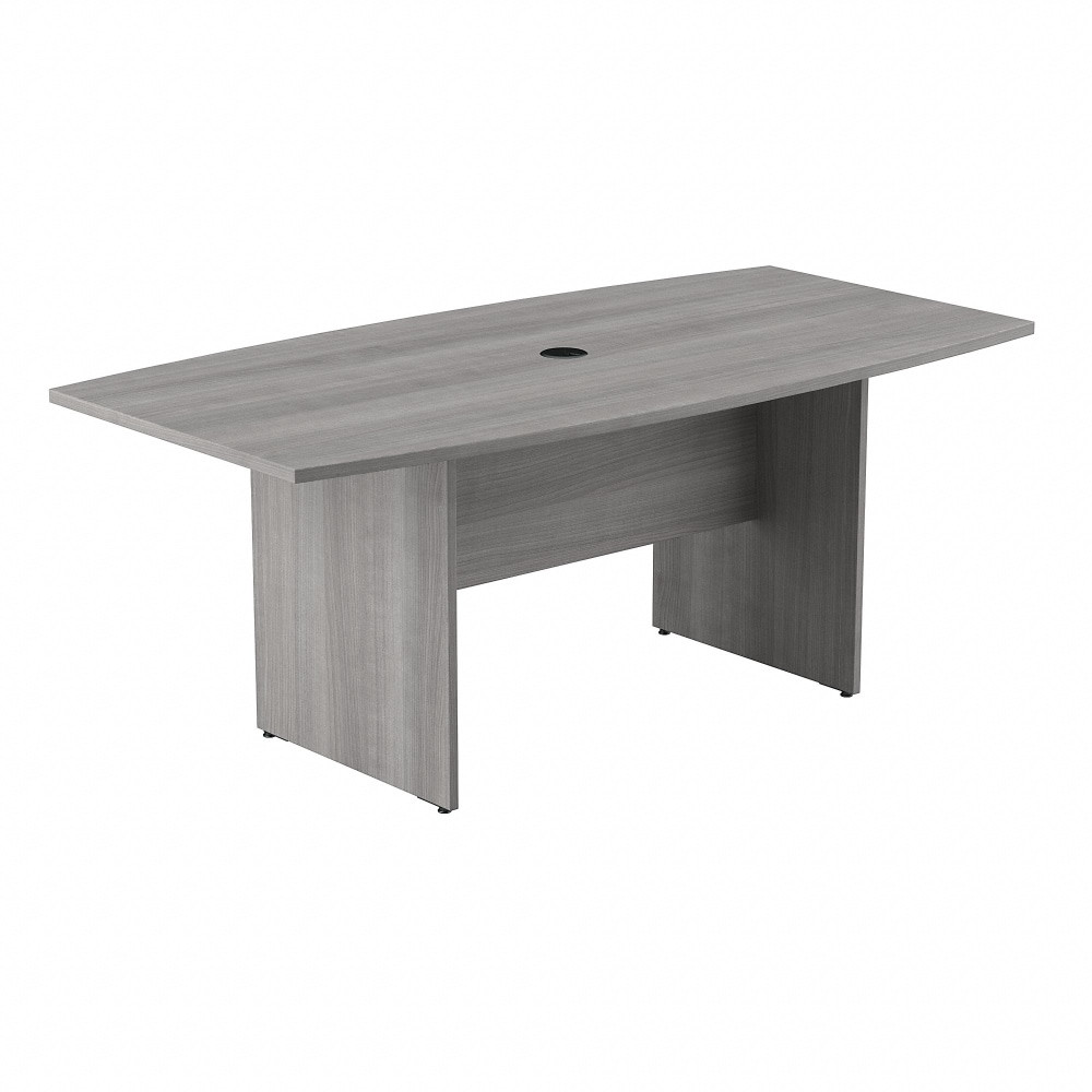 BUSH INDUSTRIES INC. Bush Business Furniture 99TB7236PG  72inW x 36inD Boat-Shaped Conference Table With Wood Base, Platinum Gray, Standard Delivery