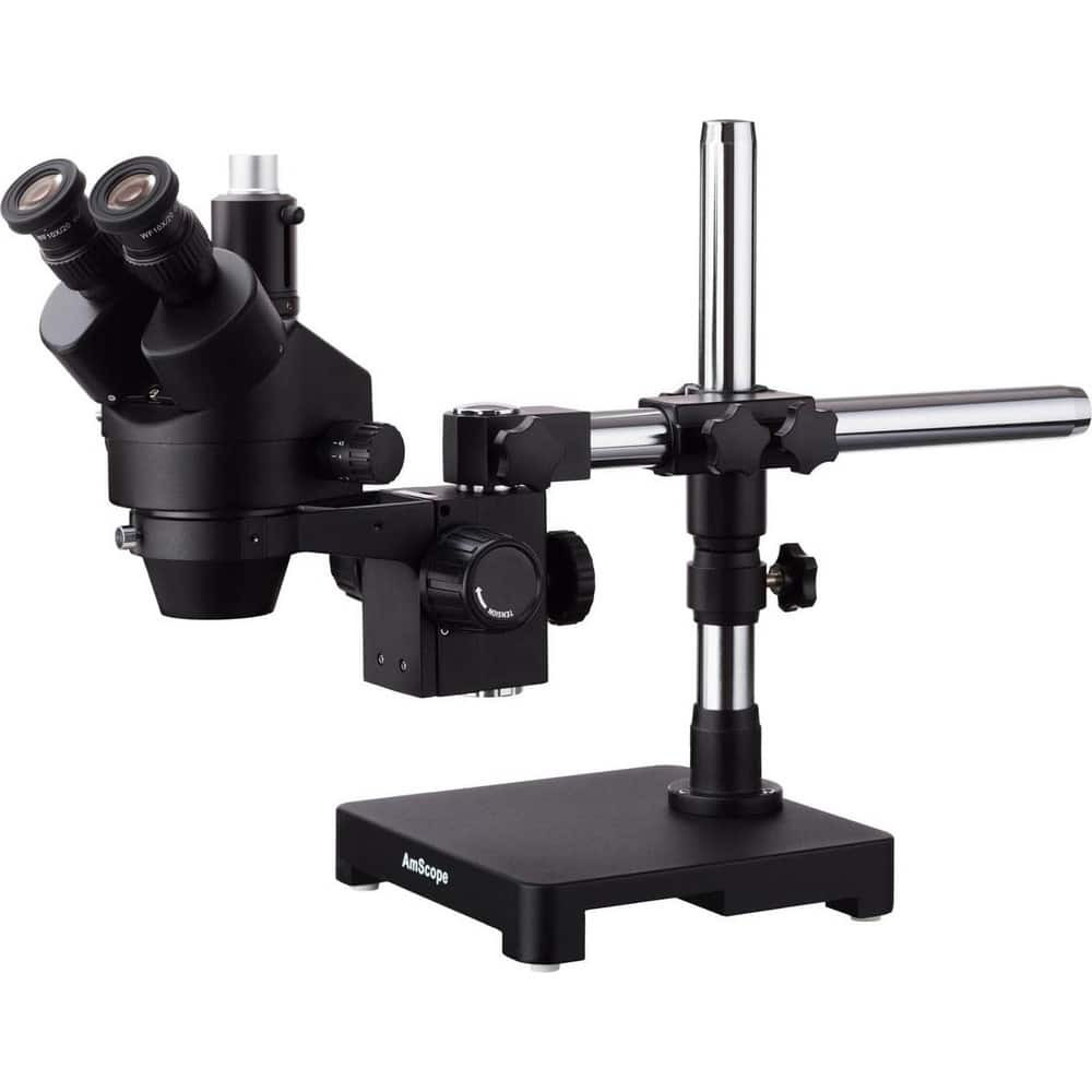 AmScope SM-3T-B Microscopes; Microscope Type: Stereo ; Eyepiece Type: Trinocular ; Arm Type: Boom Stand; Single Arm ; Image Direction: Upright ; Eyepiece Magnification: 10x