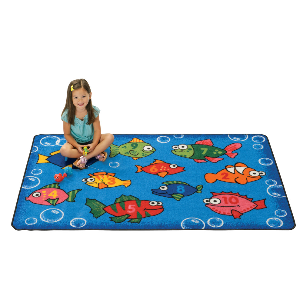 CARPETS FOR KIDS ETC. INC. Carpets For Kids 48.27  KID$Value Rugs Something Fishy Activity Rug, 4ft x 6ft , Blue