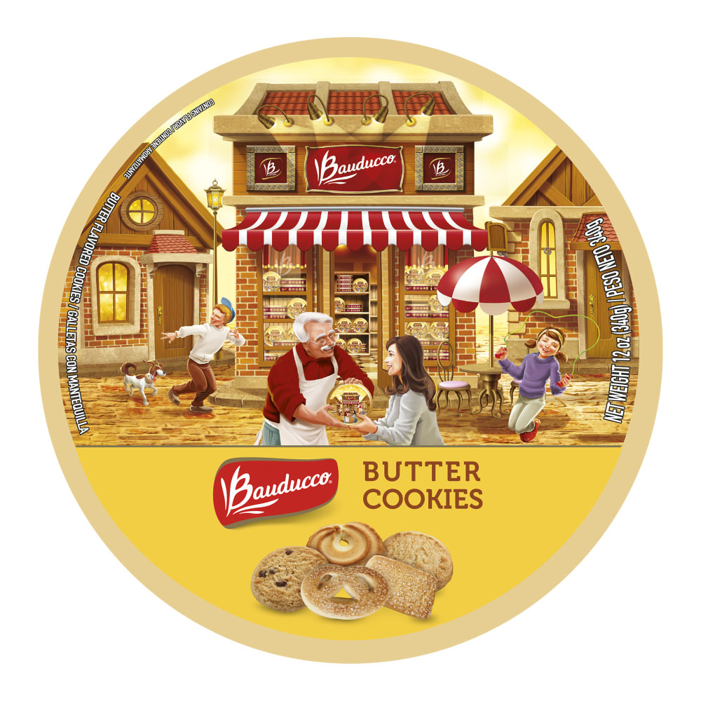 BAUDUCCO FOODS 289  Butter Cookies, 12 oz, Case Of 12 Tins