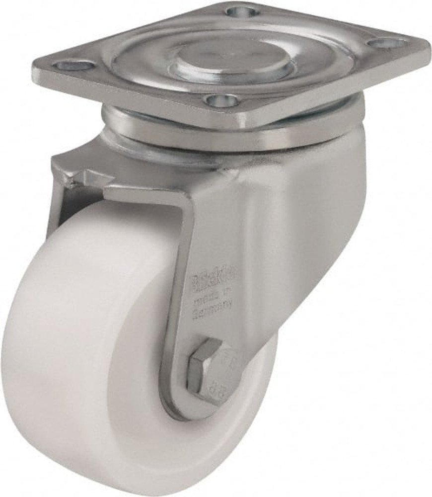 Blickle 623660 Swivel Top Plate Caster: Nylon, 4" Wheel Dia, 1-29/64" Wheel Width, 1,100 lb Capacity, 5-33/64" OAH