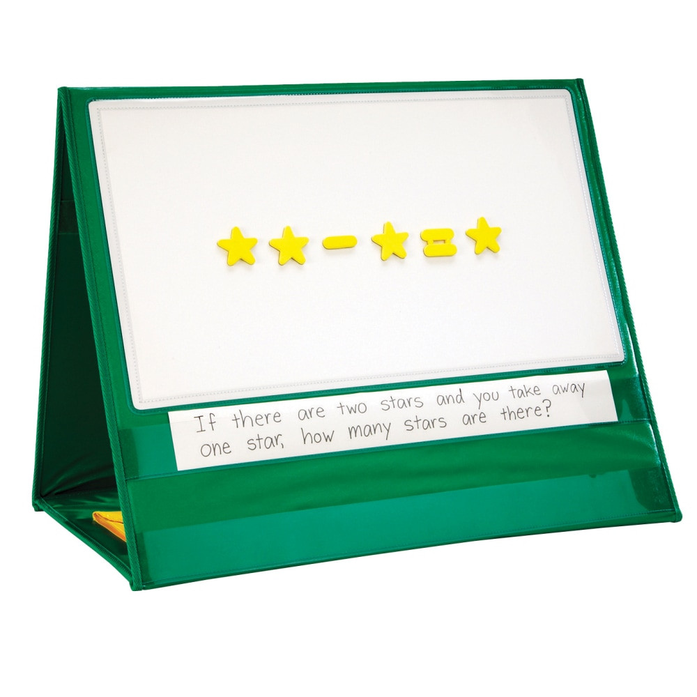 LEARNING RESOURCES, INC. LER2699 Learning Resources Magnetic Demonstration Double-Sided Tabletop Pocket Chart, 20in x 24in, Green, Grade 1 - Grade 4