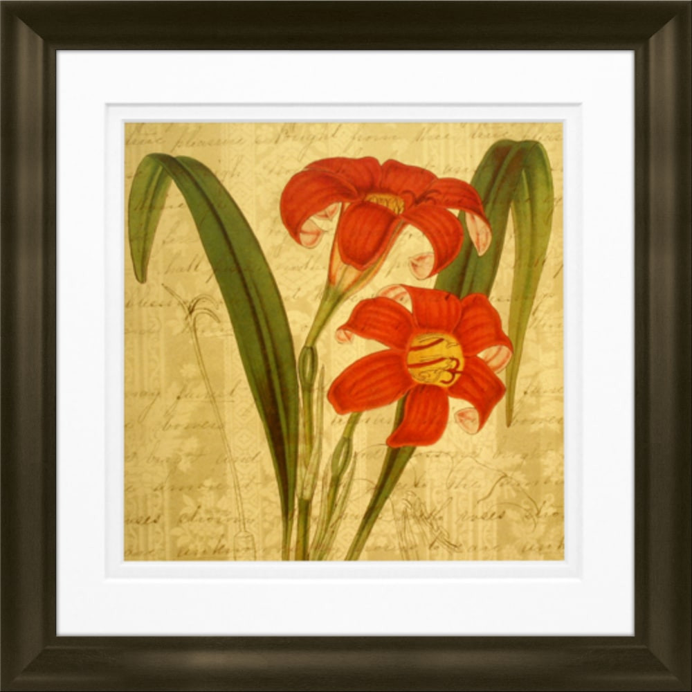 LCO DESTINY LLC Timeless Frames 55292  Marren Espresso-Framed Floral Artwork, 10in x 10in, Poetic Lillies