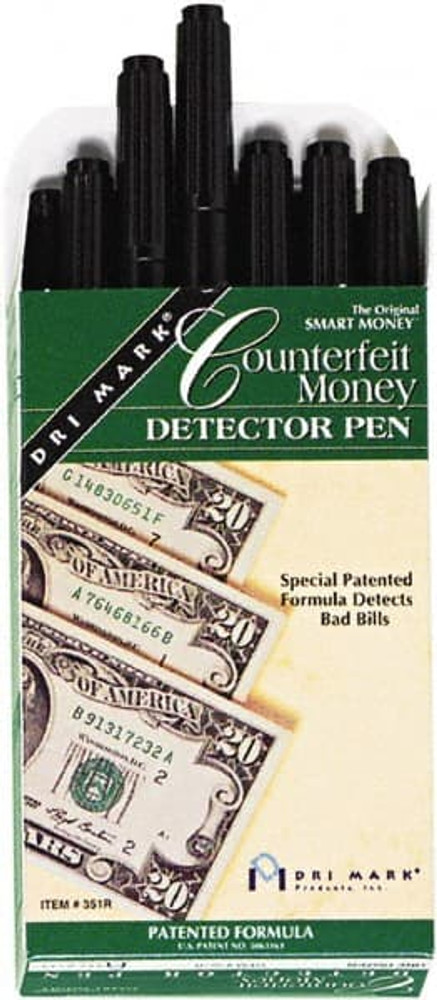 Dri-Mark DRI351R1 Counterfeit Detector Marker: Black, Chemically Sensitive, Felt Point